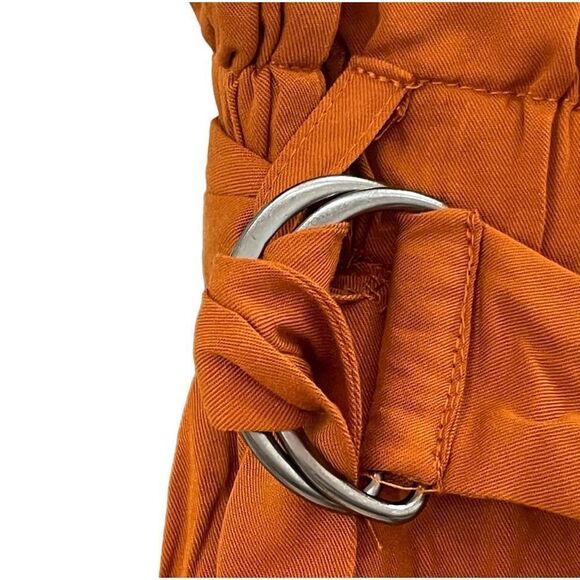 ABOUND Women’s Pants High Rise Paper Bag Waist Rust Pumpkin Orange XS NWT - Picture 5 of 8